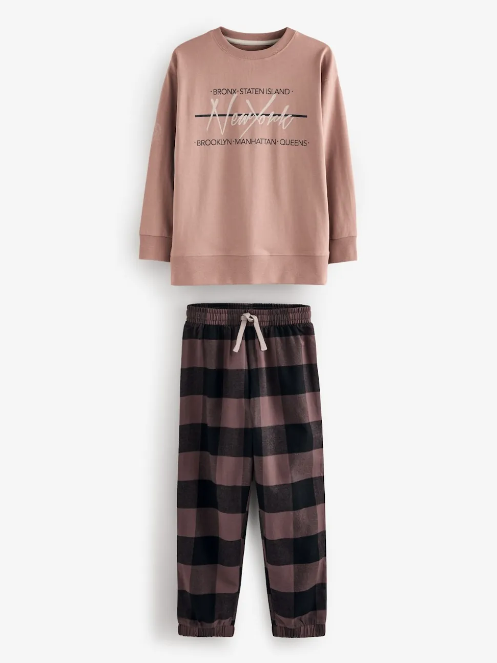 Neutre/Noir - Lot de 3 pyjamas tissés à carreaux (3-16ans)