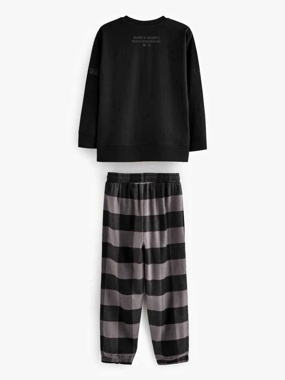 Neutre/Noir - Lot de 3 pyjamas tissés à carreaux (3-16ans)