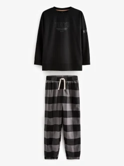 Neutre/Noir - Lot de 3 pyjamas tissés à carreaux (3-16ans)