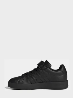 Noir - adidas Grand Court 3.0 Baskets enfant à lacets élastiques