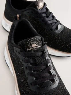 Noir - Baskets à lacets élastiques