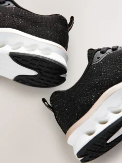 Noir - Baskets à lacets élastiques