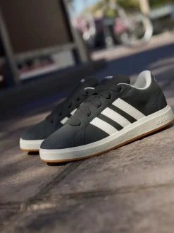 Noir - Baskets adidas Grand Court 00s en daim et dentelle pour enfant