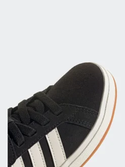 Noir - Baskets adidas Grand Court 00s en daim à lacets élastiques pour enfant