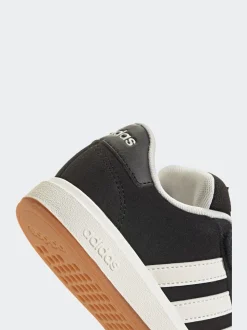 Noir - Baskets adidas Grand Court 00s en daim à lacets élastiques pour enfant
