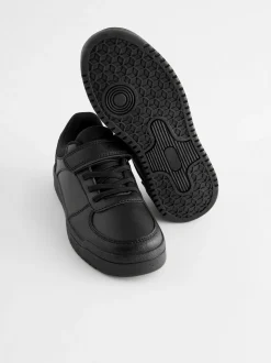 Noir - Baskets d’école à lacets élastiques à 1 lanières