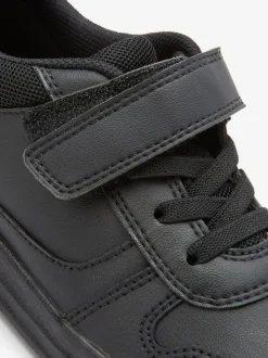 Noir - Baskets scolaires à lacets élastiques