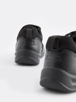 Noir - Baskets scolaires à lacets élastiques