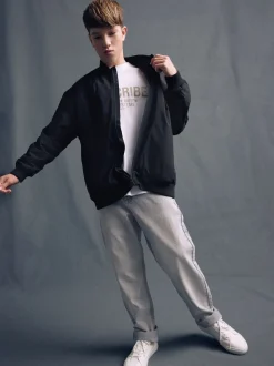 Noir - Blouson aviateur noir habillé (3-16ans)