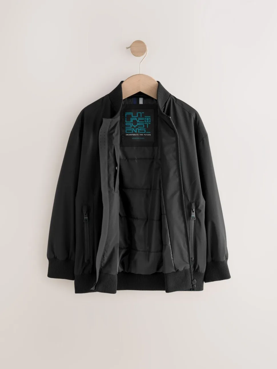 Noir - Blouson aviateur noir habillé (3-16ans)