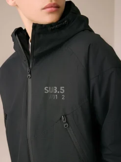 Noir - Blouson bomber imperméable (3-16ans)