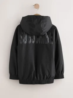 Noir - Blouson bomber imperméable (3-16ans)