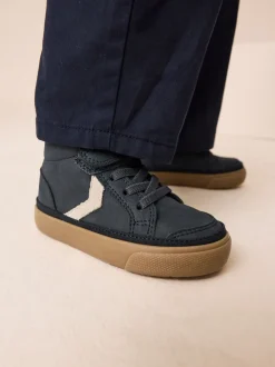 Noir - Bottes chevrons à lacets élastiques et fermeture tactile