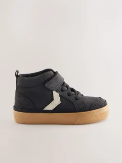 Noir - Bottes chevrons à lacets élastiques et fermeture tactile