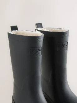 Noir - Bottes en caoutchouc doublées