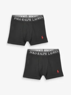 Noir - Boxers Polo Ralph Lauren en coton stretch à logo 2 Lot