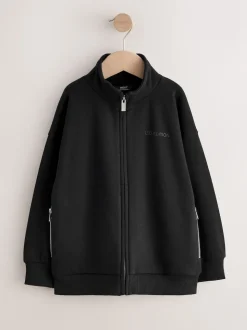 Noir - Chandail zippé à Col cheminée (3-16ans)