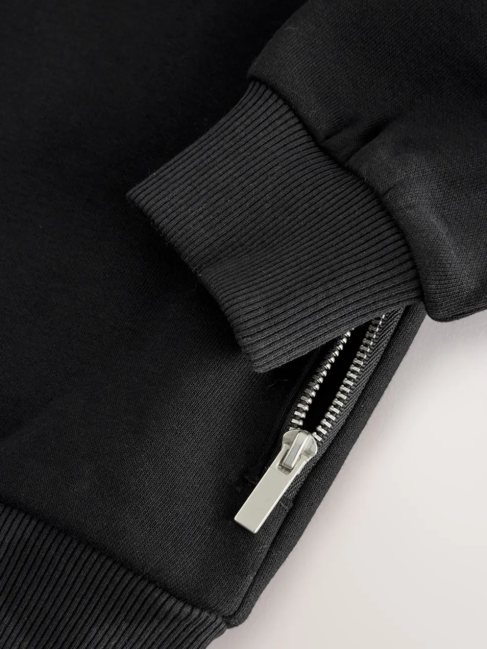 Noir - Chandail zippé à Col cheminée (3-16ans)