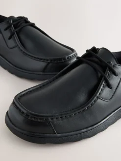 Noir - Chaussures d’école à lacets en cuir