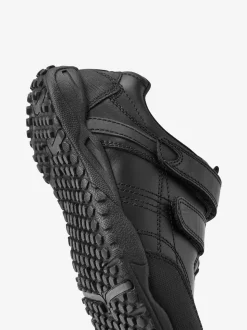 Noir - Chaussures d’école en cuir à fermeture scratch