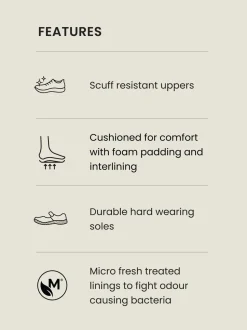 Noir - Chaussures d’école en cuir à fermeture scratch