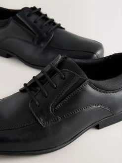 Noir - Chaussures d’école en cuir à lacets