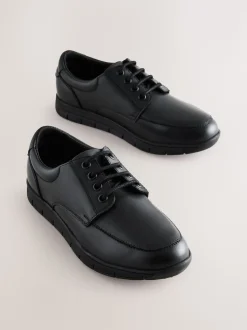 Noir - Chaussures d'école élégantes en cuir à lacets