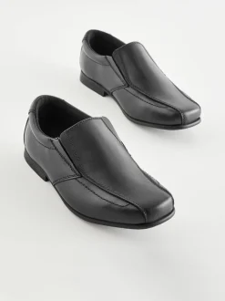 Noir - Chaussures d’école mocassins à enfiler en cuir