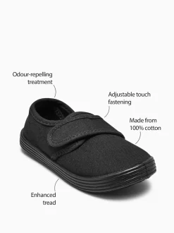 Noir - Chaussures d’école Plimsoll à fermeture par contact