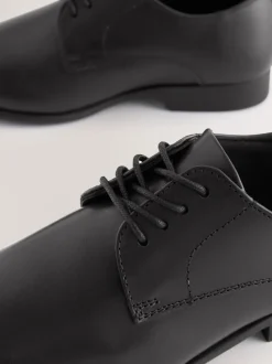 Noir - Chaussures en cuir pour l’école Dentelle up