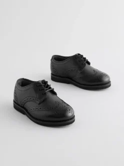 Noir - Chaussures élégantes en cuir style Brogue