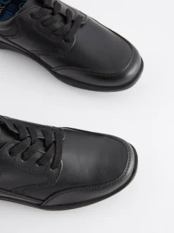 Noir - Chaussures School en cuir à lacets
