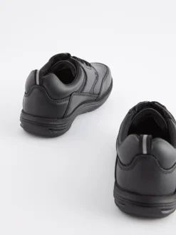 Noir - Chaussures School en cuir à lacets