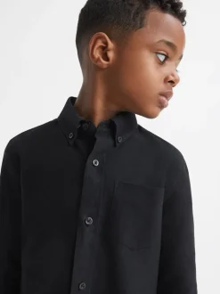 Noir - Chemise Oxford Reiss Greenwich à boutons