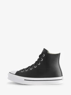 Noir - Converse Baskets EVA Leather Lift Youth