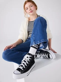 Noir - Converse Eva Baskets montante pour jeunes