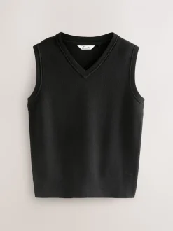 Noir - Débardeur Clarks unisexe en maille pour l’école