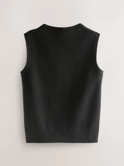 Noir - Débardeur Clarks unisexe en maille pour l’école