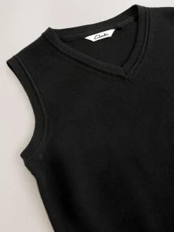 Noir - Débardeur Clarks unisexe en maille pour l’école