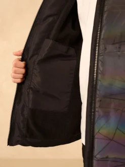 Noir - Doudoune réfléchissante doublée en micropolaire (3-16ans)