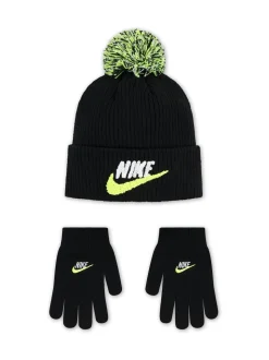 Noir - Ensemble bonnet et gants Nike Club en chenille