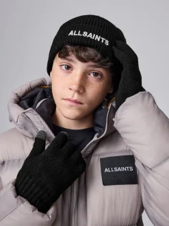Noir - Ensemble bonnet et gants smALLSAINTS logo