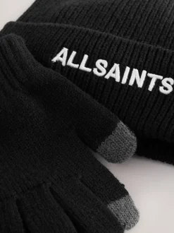 Noir - Ensemble bonnet et gants smALLSAINTS logo