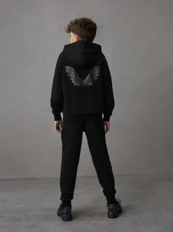 Noir - Ensemble Castore Sweat-shirt à capuche et Survêtement oversize