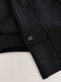 Noir - Ensemble sweat à capuche et short utilitaire 100% coton (3mois -7ans)