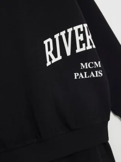 Noir - Ensemble Sweat-shirt et Jogging River Island River Varsity