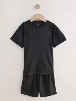 Noir - Ensemble t-shirt et short de sport (3-16 ans)