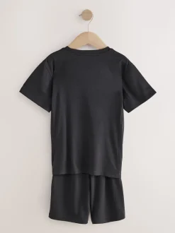 Noir - Ensemble t-shirt et short de sport (3-16 ans)