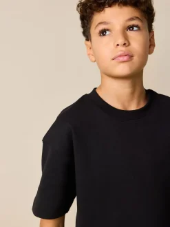 Noir - Ensemble t-shirt et short épais décontracté (3-16ans)