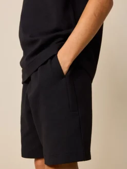 Noir - Ensemble t-shirt et short épais décontracté (3-16ans)